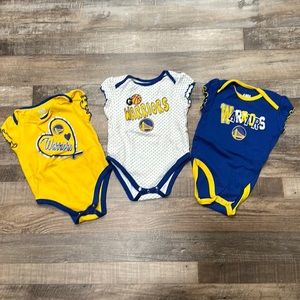 NBA • 3 baby girl Warriors onesies